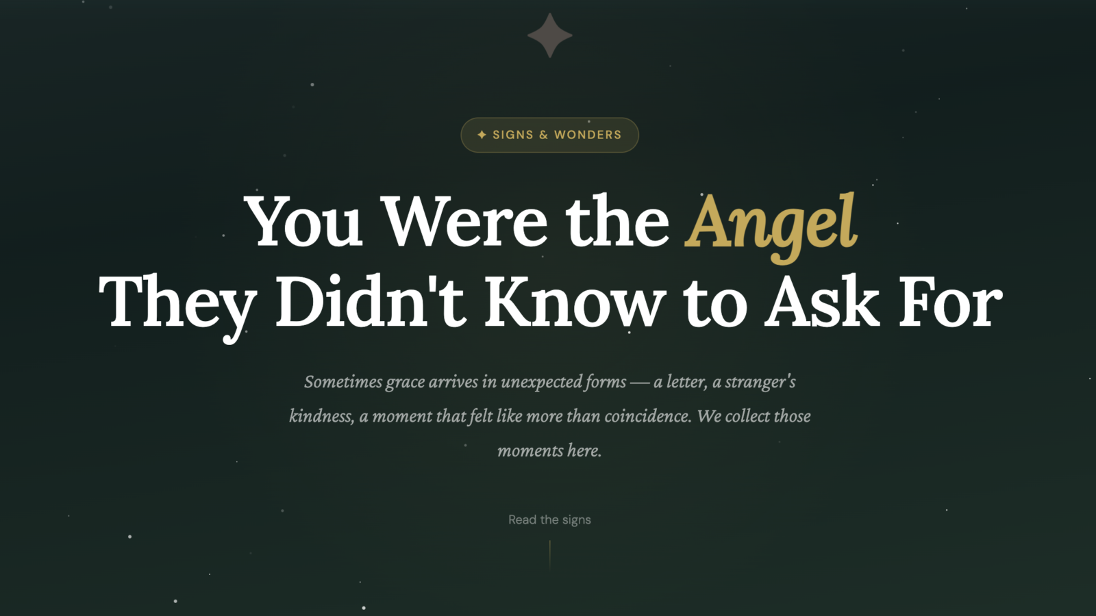 ✦✦ Signs & Wonders